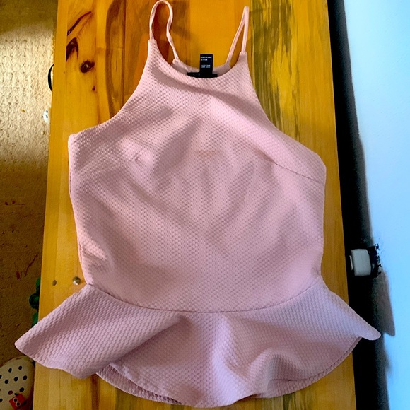 Beautiful tan peplum shirt size medium great condition - Picture 1 of 1